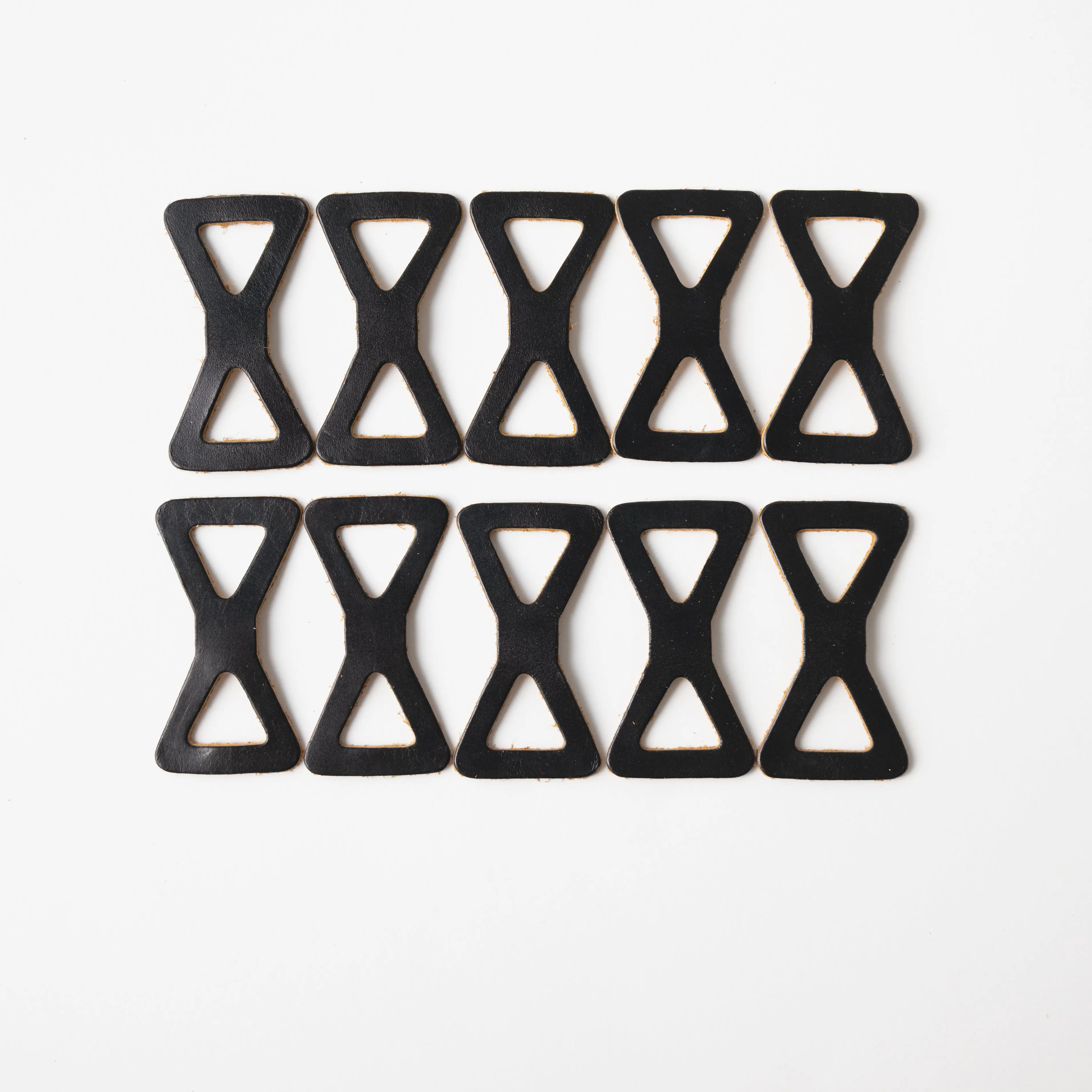 Jet Black Leather Chain Links