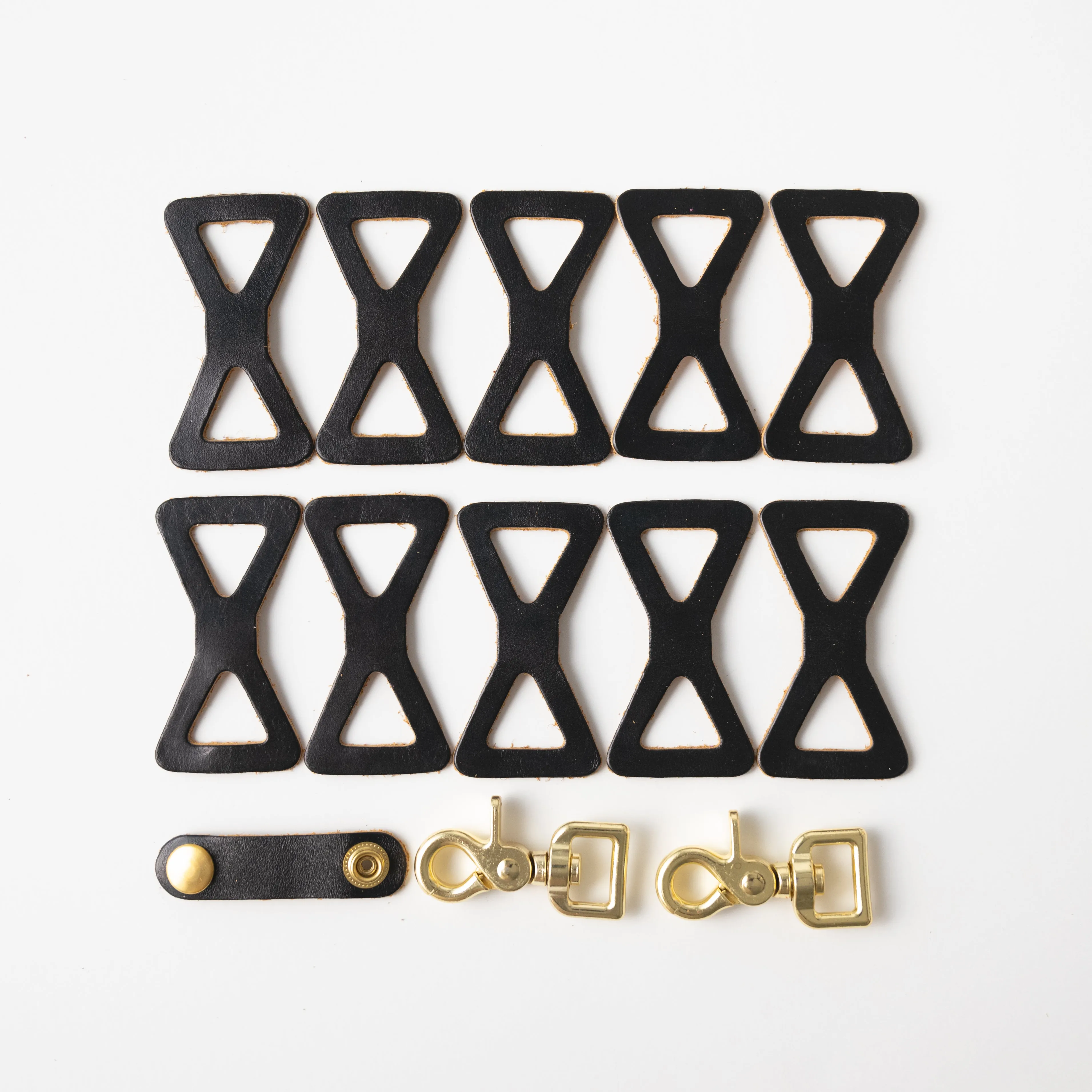 Jet Black Leather Chain Links