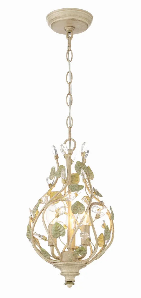 Josie 3 Light Champagne Green Tea Mini Chandelier