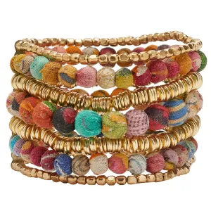Kantha Layered Stretch Bracelet