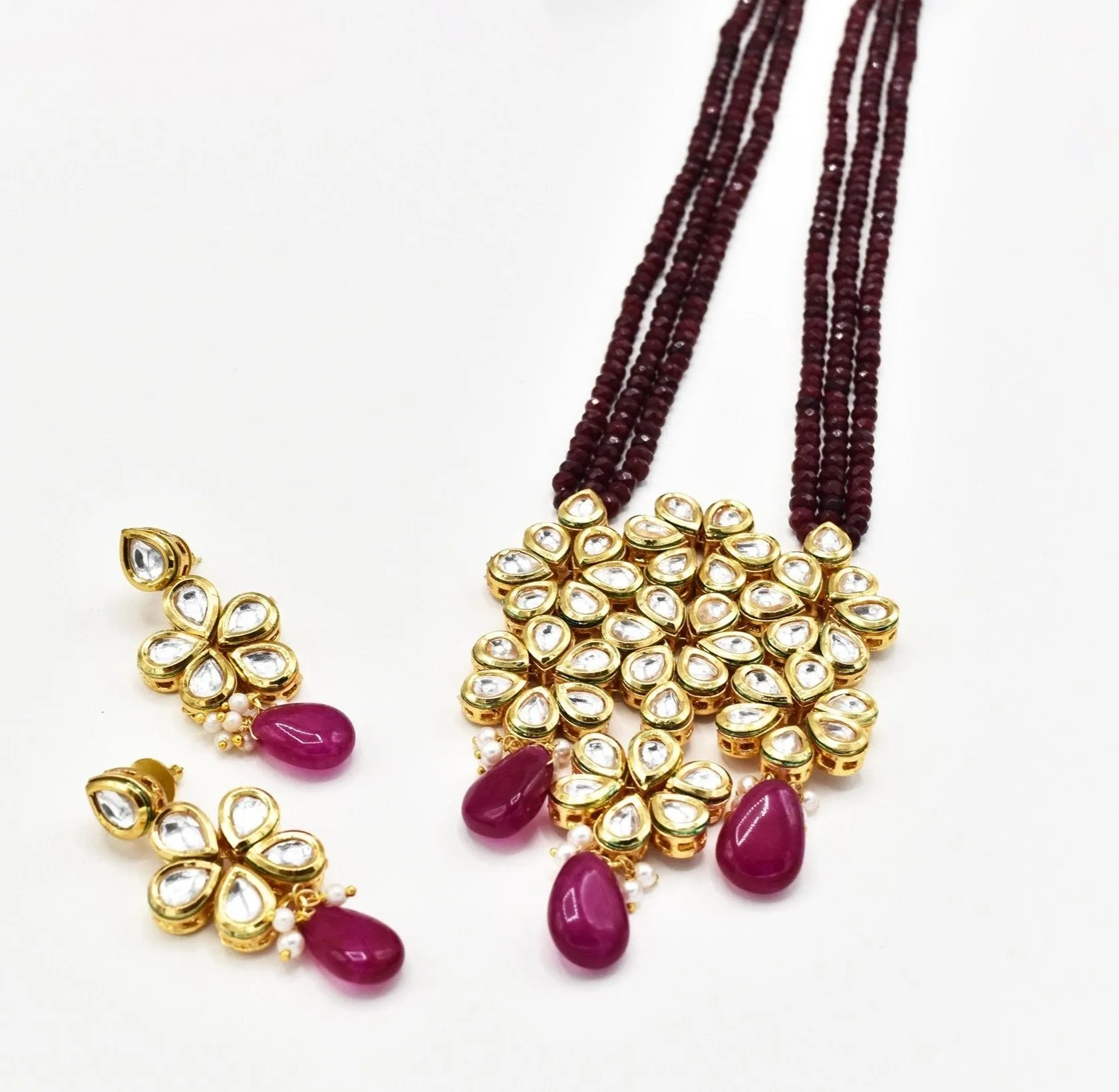 Kiran Kundan Flower Necklace Set