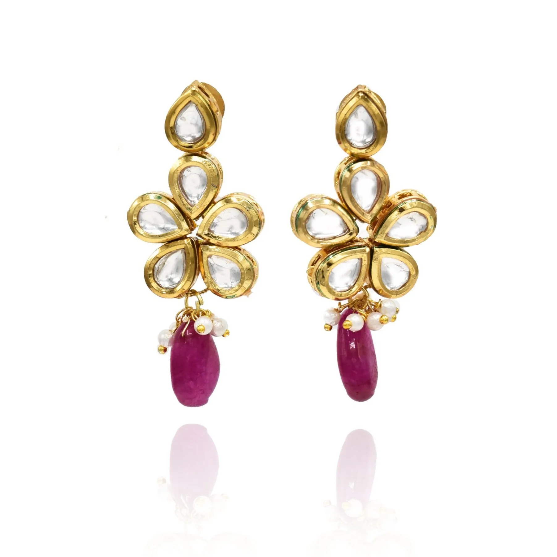 Kiran Kundan Flower Necklace Set