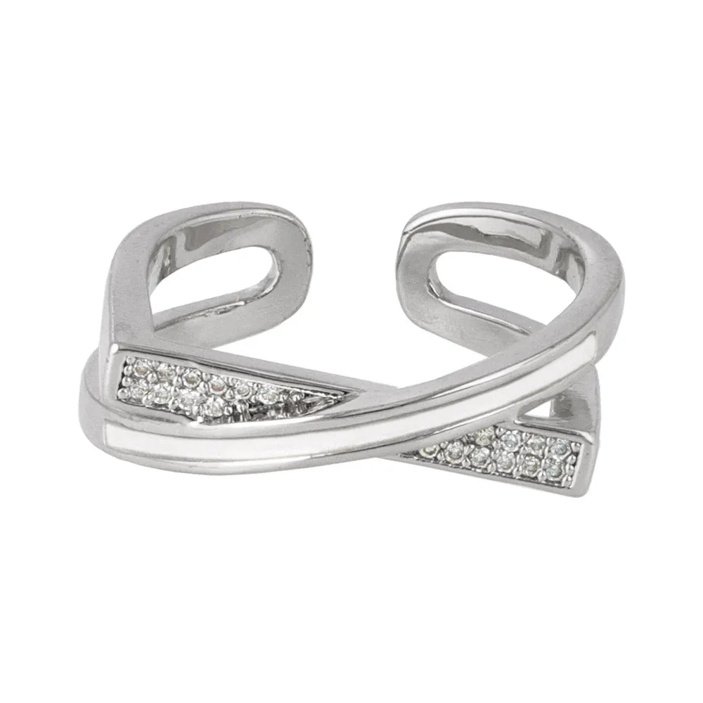 Layered Cross Open Ring