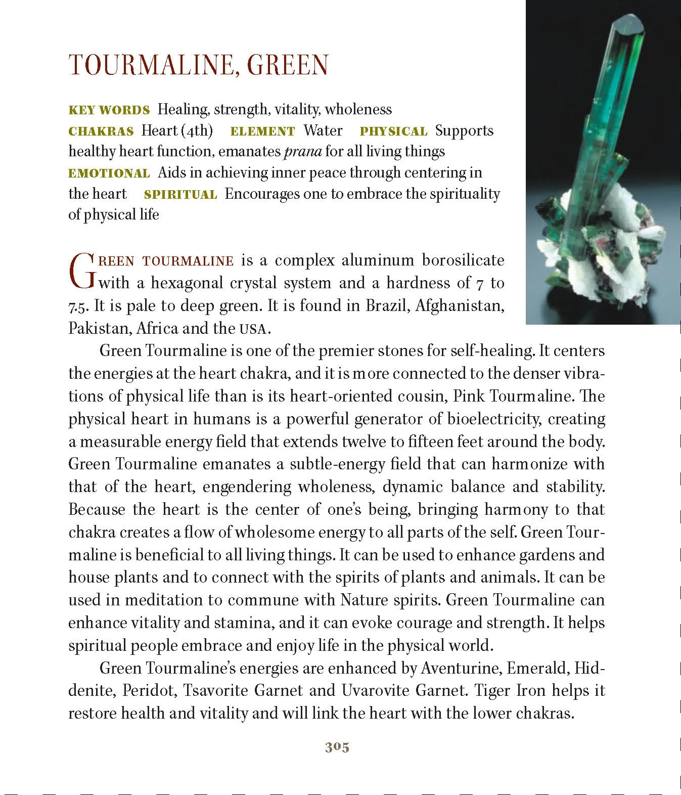 Lemurian Light Laser Quartz Crystal Pendant & Green Tourmaline