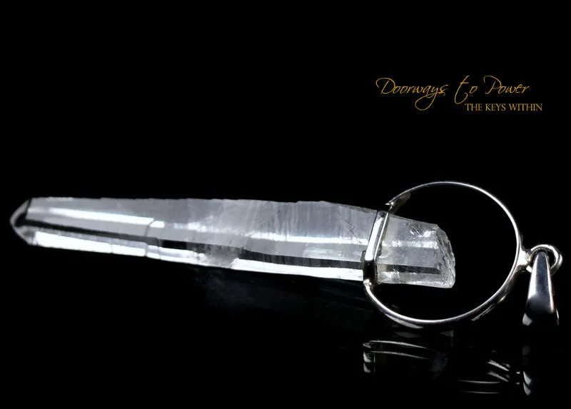 Lemurian Light Laser Quartz Crystal Pendant & Green Tourmaline