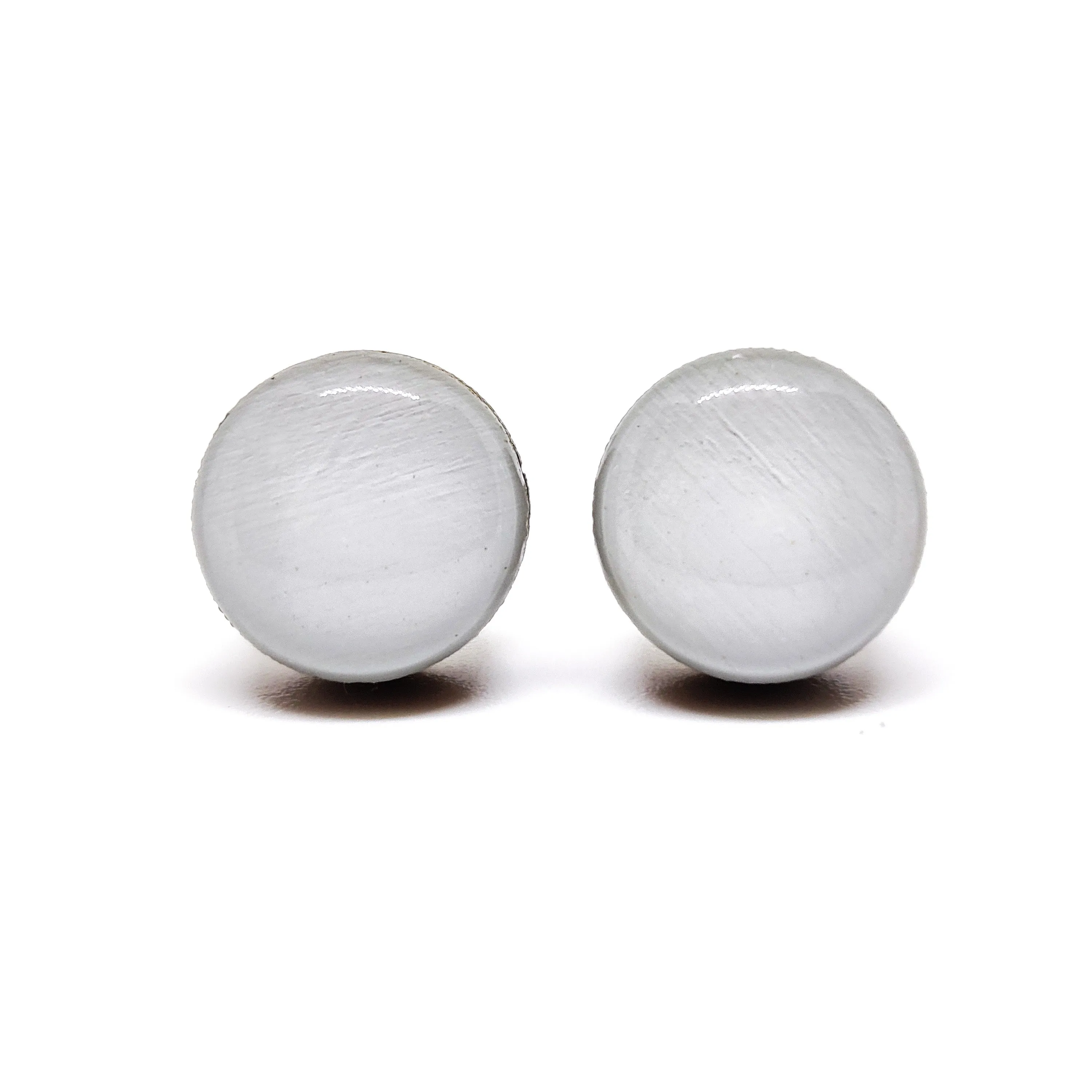 Light Grey Stud Earrings by Candi Cove Designs