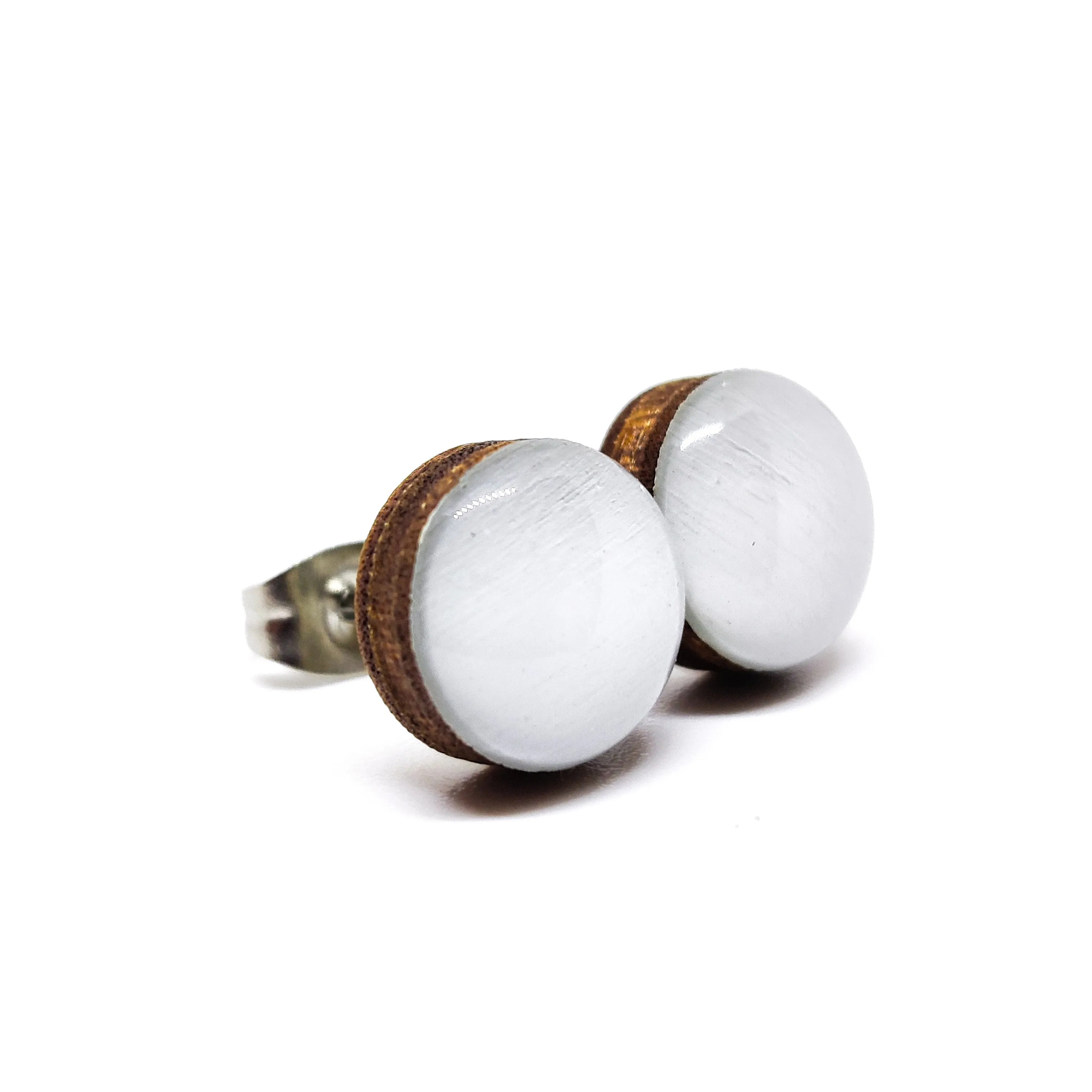 Light Grey Stud Earrings by Candi Cove Designs