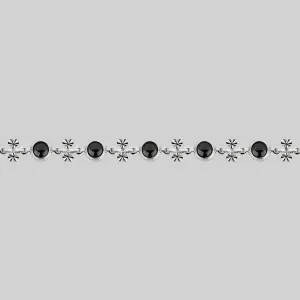 LISBET. Cross & Black Glass  Choker - Silver
