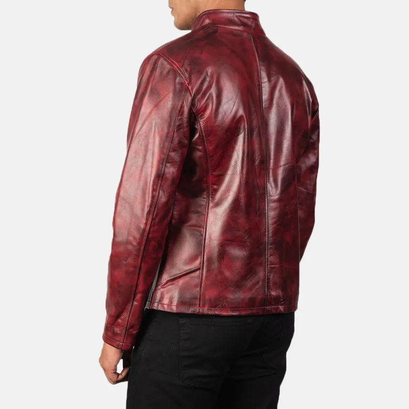 Men's Retro Fashion Casual Stand Collar Leather Jacket 89338192K