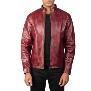 Men's Retro Fashion Casual Stand Collar Leather Jacket 89338192K
