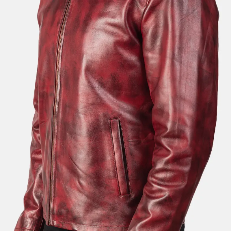 Men's Retro Fashion Casual Stand Collar Leather Jacket 89338192K