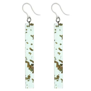 Metallic Fleck Celluloid Dangles Hypoallergenic Earrings for Sensitive Ears Made with Plastic Posts