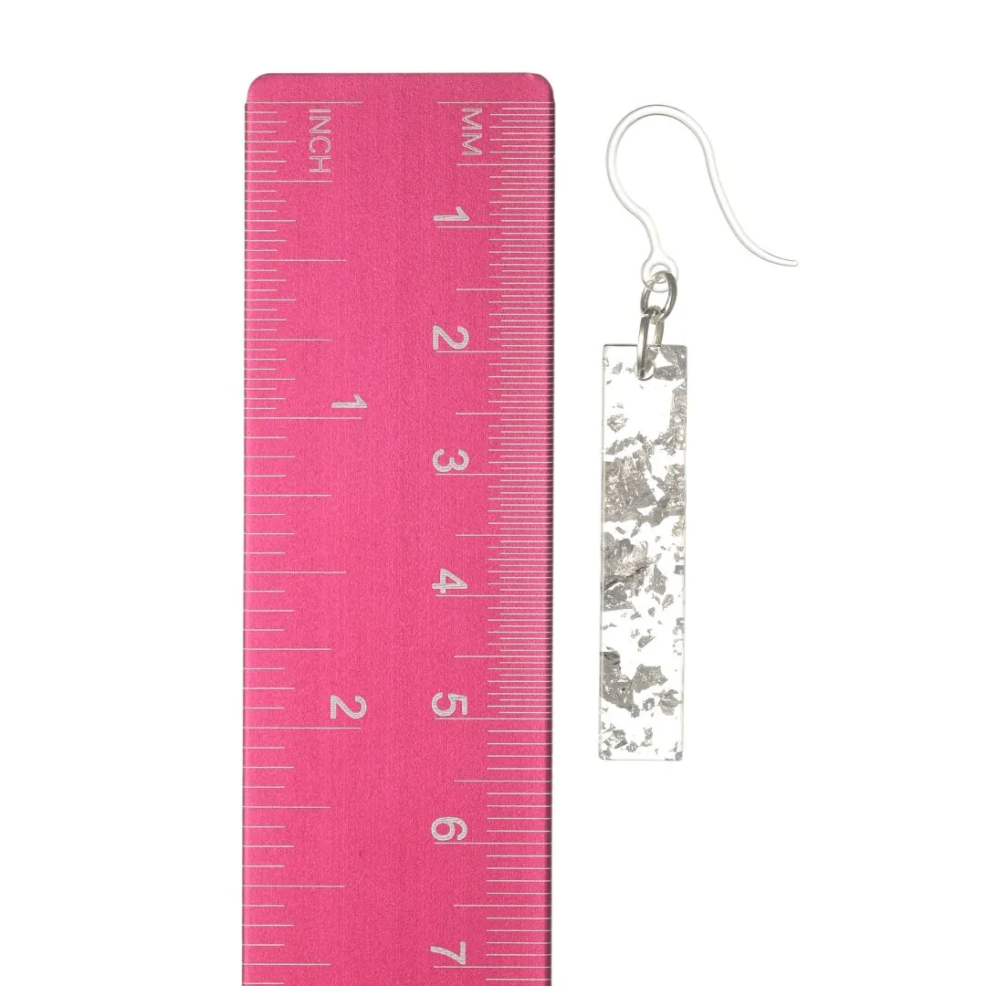 Metallic Fleck Celluloid Dangles Hypoallergenic Earrings for Sensitive Ears Made with Plastic Posts