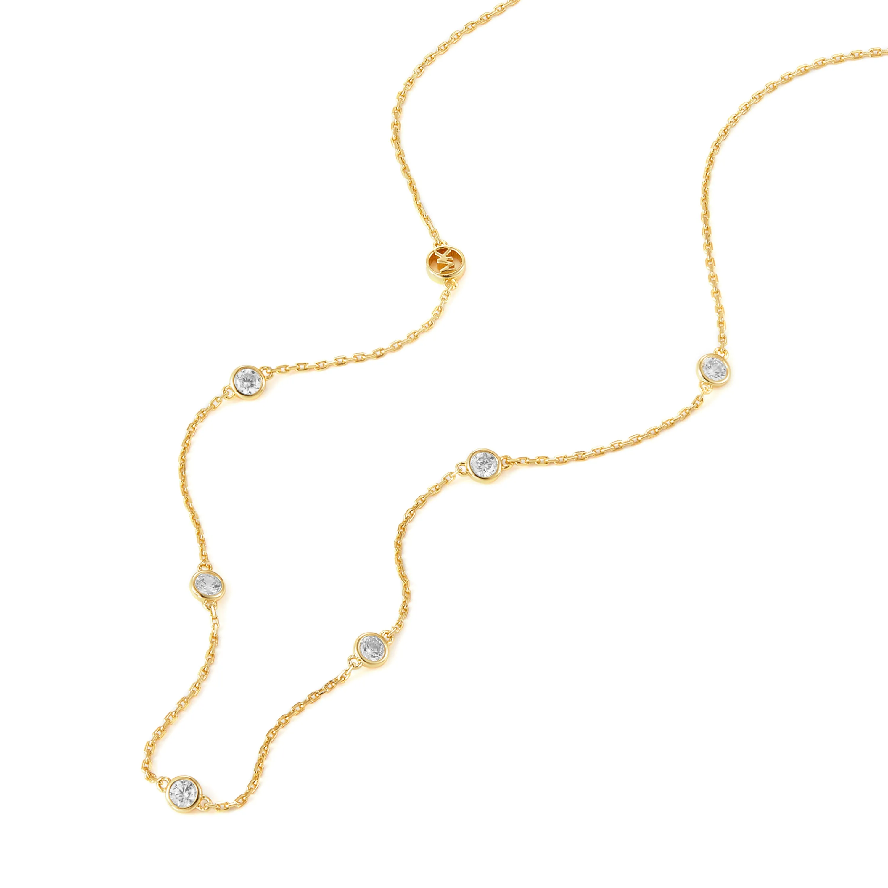 Michael Kors 14K Gold Sterling Silver Station Necklace MKC1714CZ710