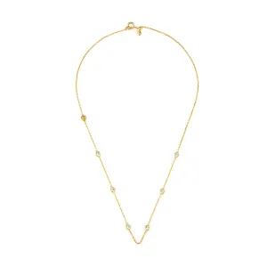 Michael Kors 14K Gold Sterling Silver Station Necklace MKC1714CZ710