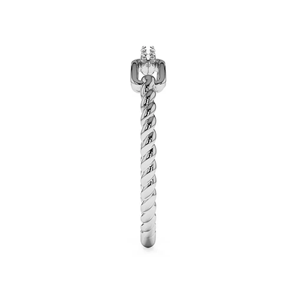 Micro Pavé Diamonds Rope Stacking Ring
