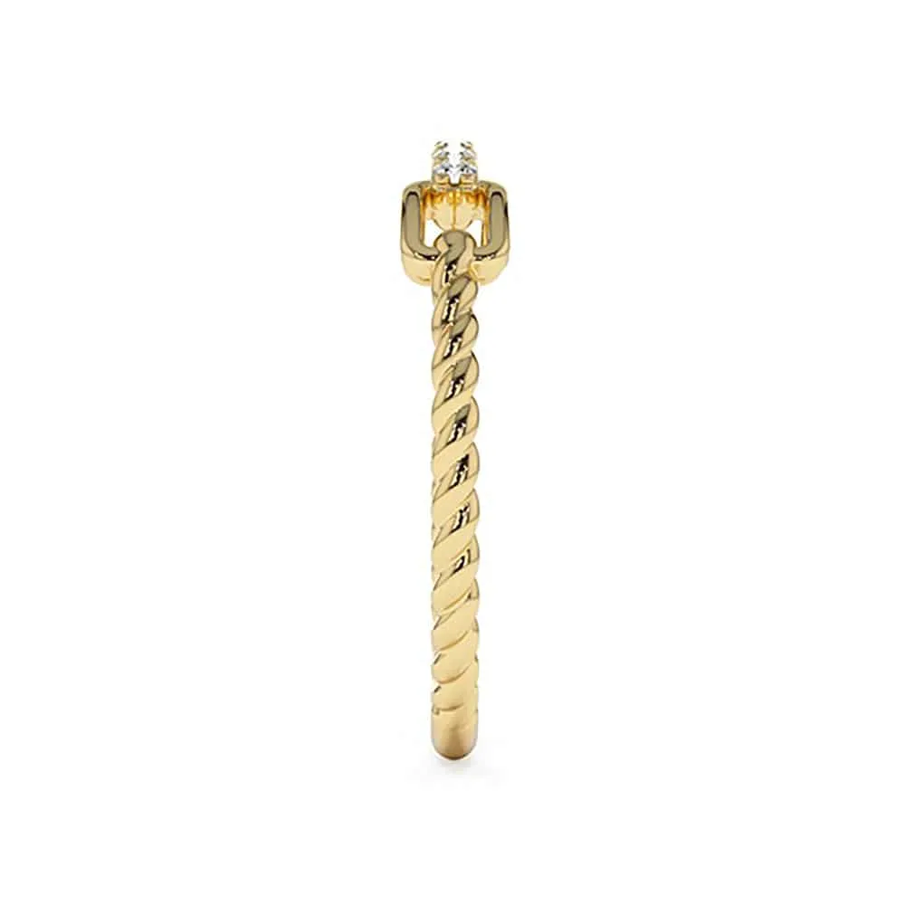 Micro Pavé Diamonds Rope Stacking Ring
