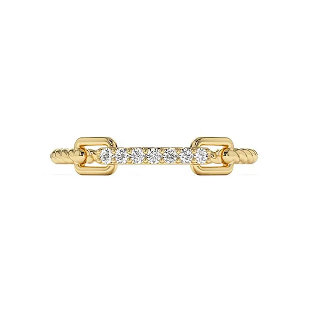 Micro Pavé Diamonds Rope Stacking Ring