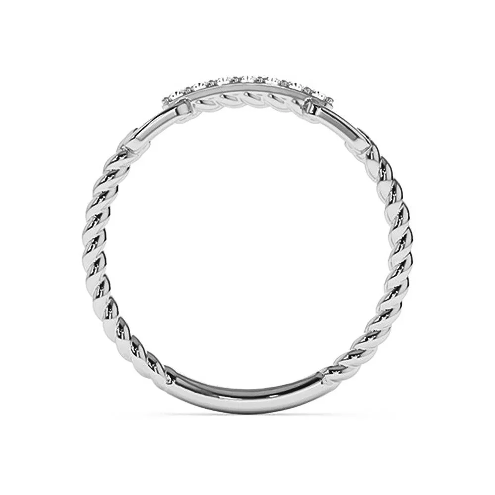 Micro Pavé Diamonds Rope Stacking Ring