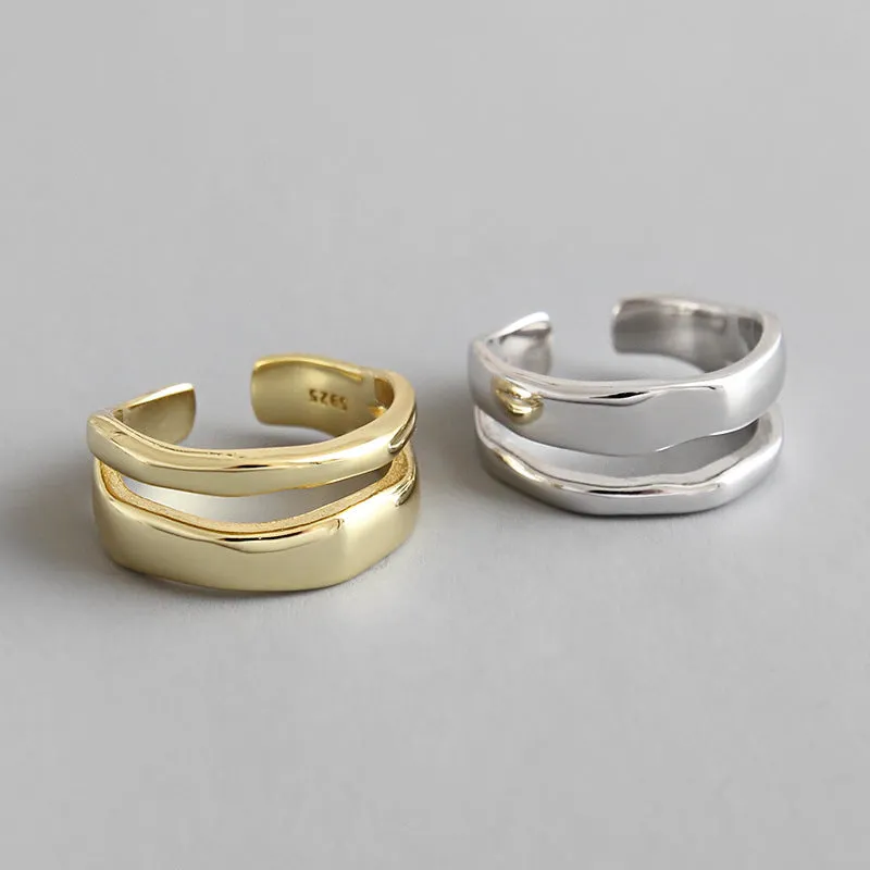 Minimalist Layered Ring Adjustable