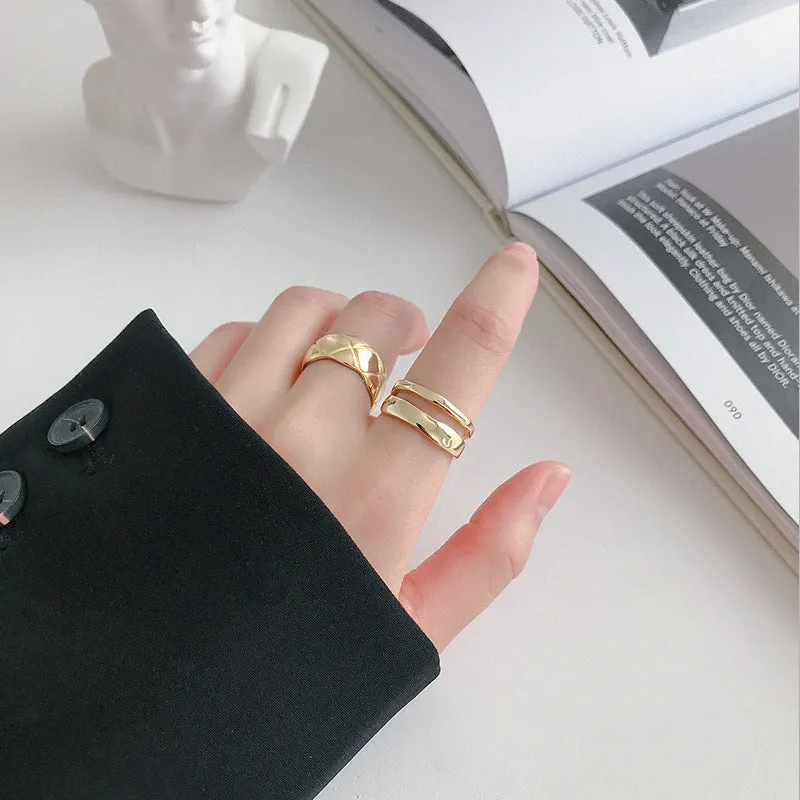 Minimalist Layered Ring Adjustable