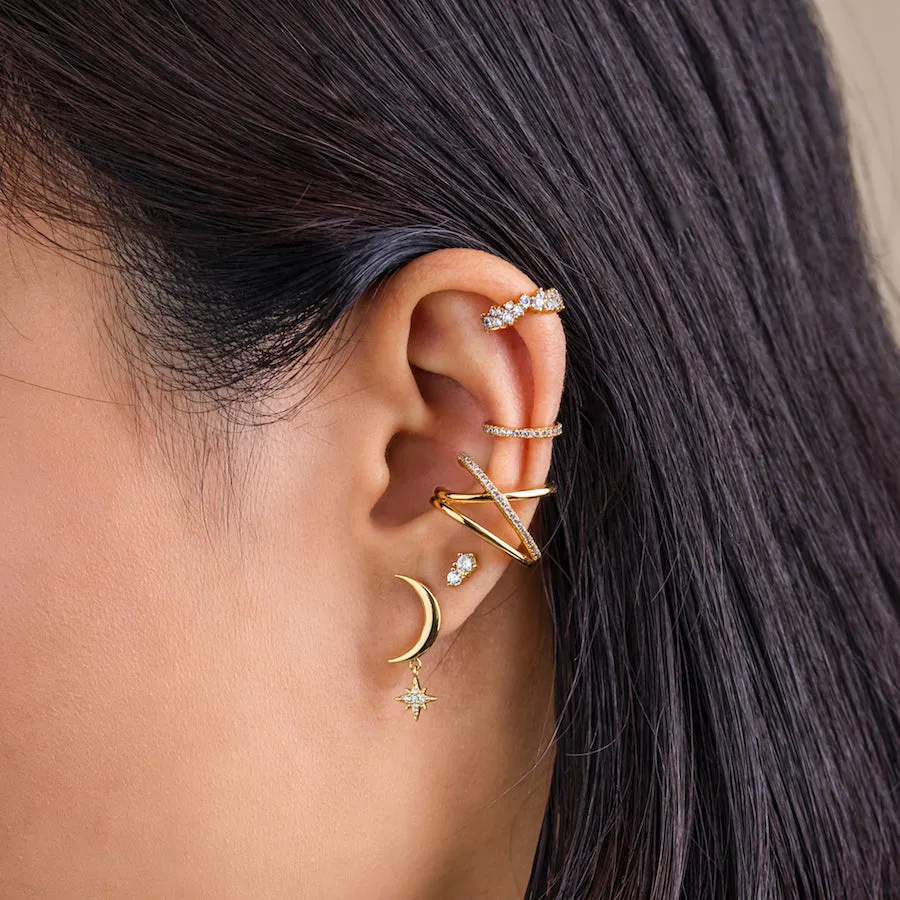 Multi Pave Gold Ear Cuff