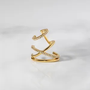 Multi Pave Gold Ear Cuff