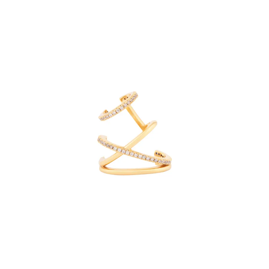Multi Pave Gold Ear Cuff