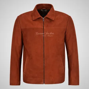 OLD GLORY Men's Nubuck Leather Jacket Classic Leather Blouson Jacket
