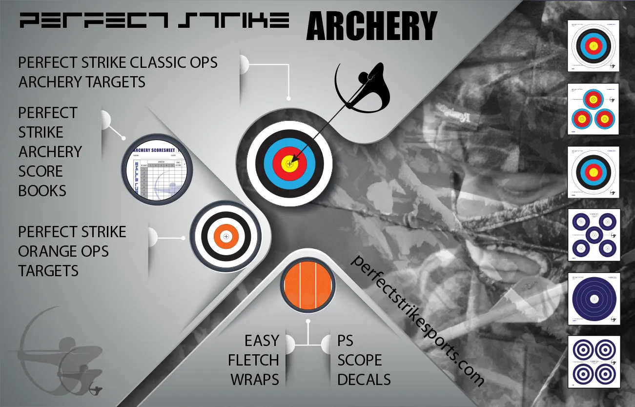 PERFECT FLETCH arrow cresting wraps by Perfect Strike Archery. DARK GREY. Adhesive backed premium vinyl. 7" Arrow Wraps. (12)