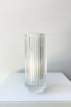 Pleated Clear Glass Vase 6 1/4""