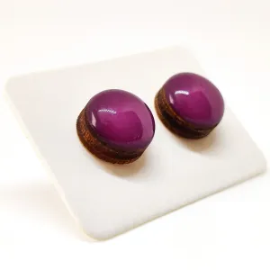 Plum Purple Stud Earrings by Candi Cove Designs