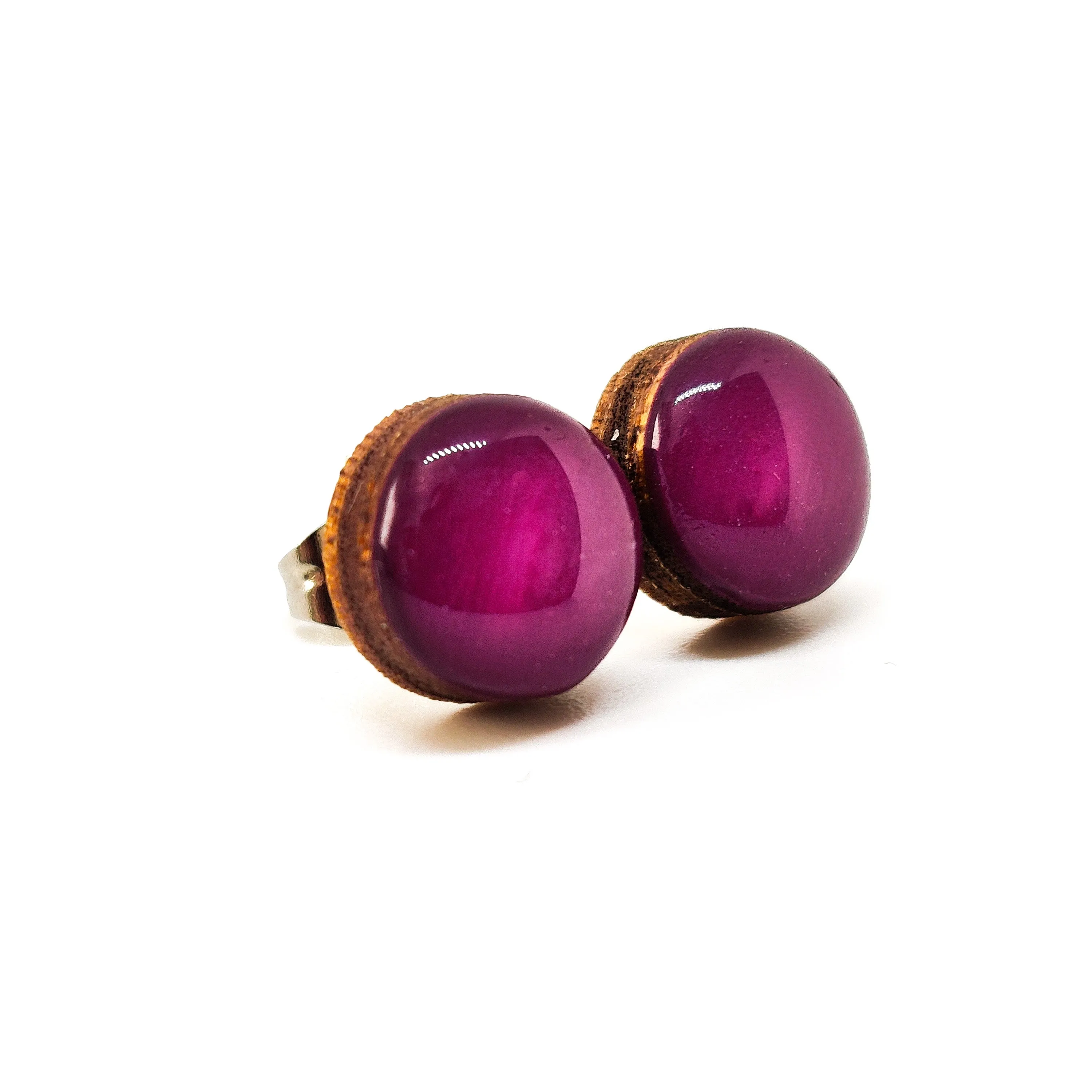 Plum Purple Stud Earrings by Candi Cove Designs