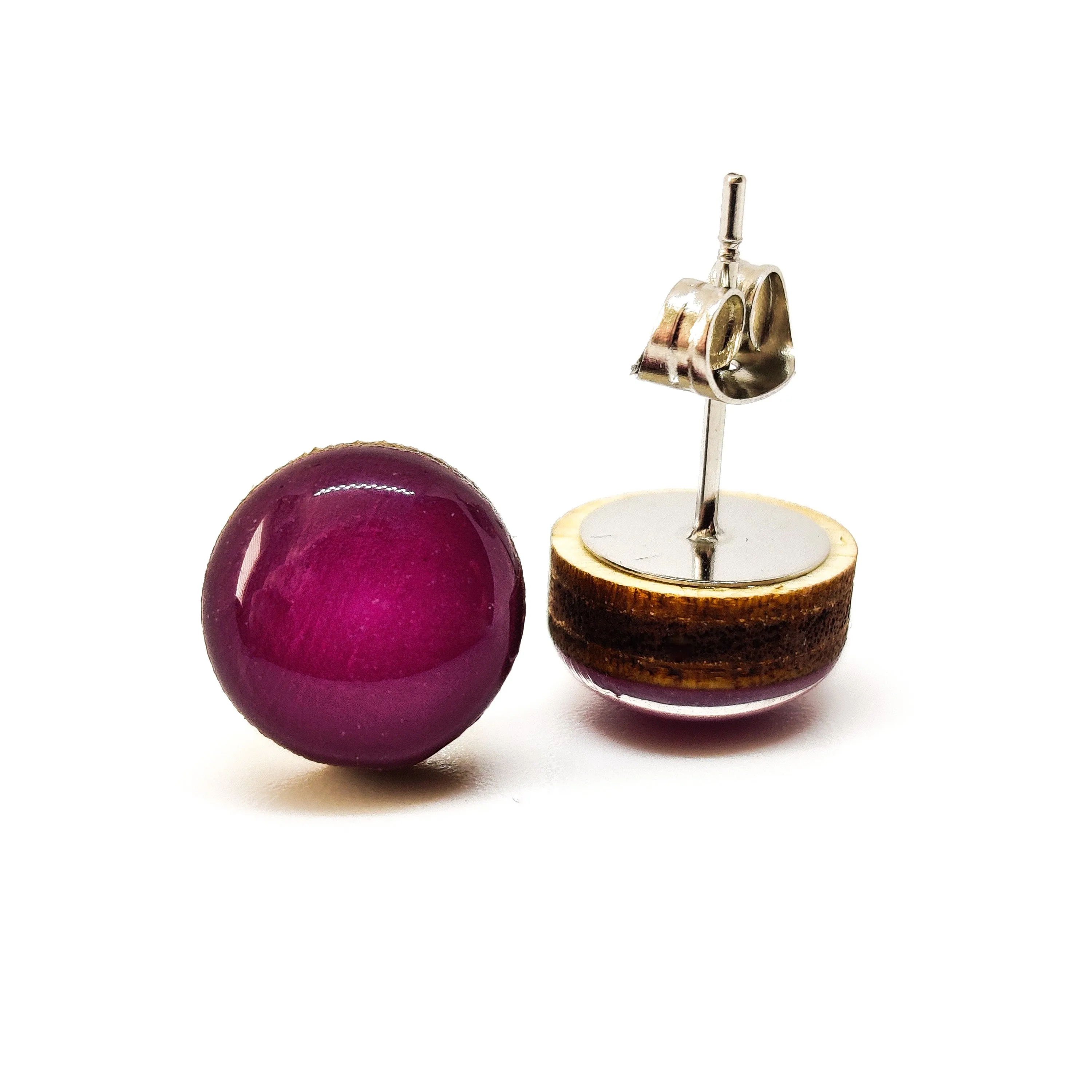 Plum Purple Stud Earrings by Candi Cove Designs