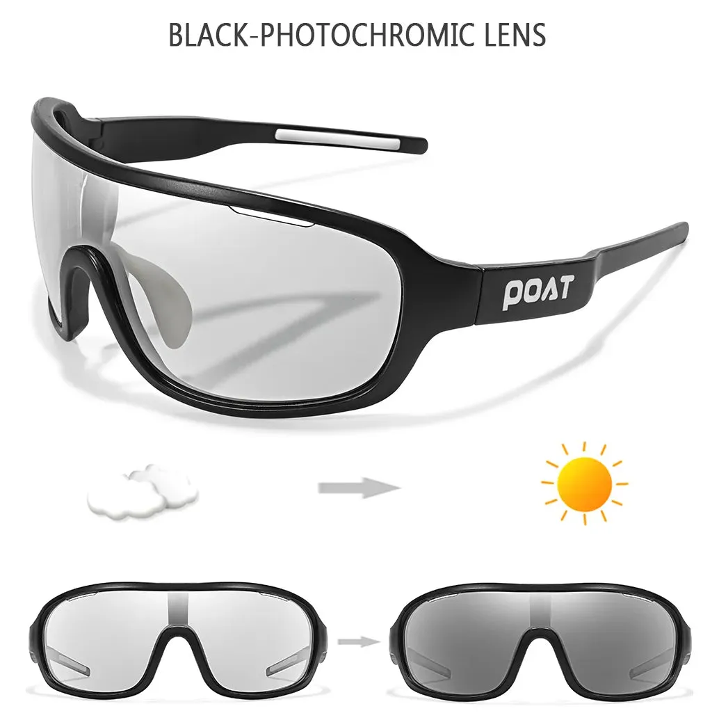 POAT BRAND Men Women Polarized Photochromic Outdoor Road Cycling Eyewear Sports Cycling Fishing Sunglasses Male Bike Glasses