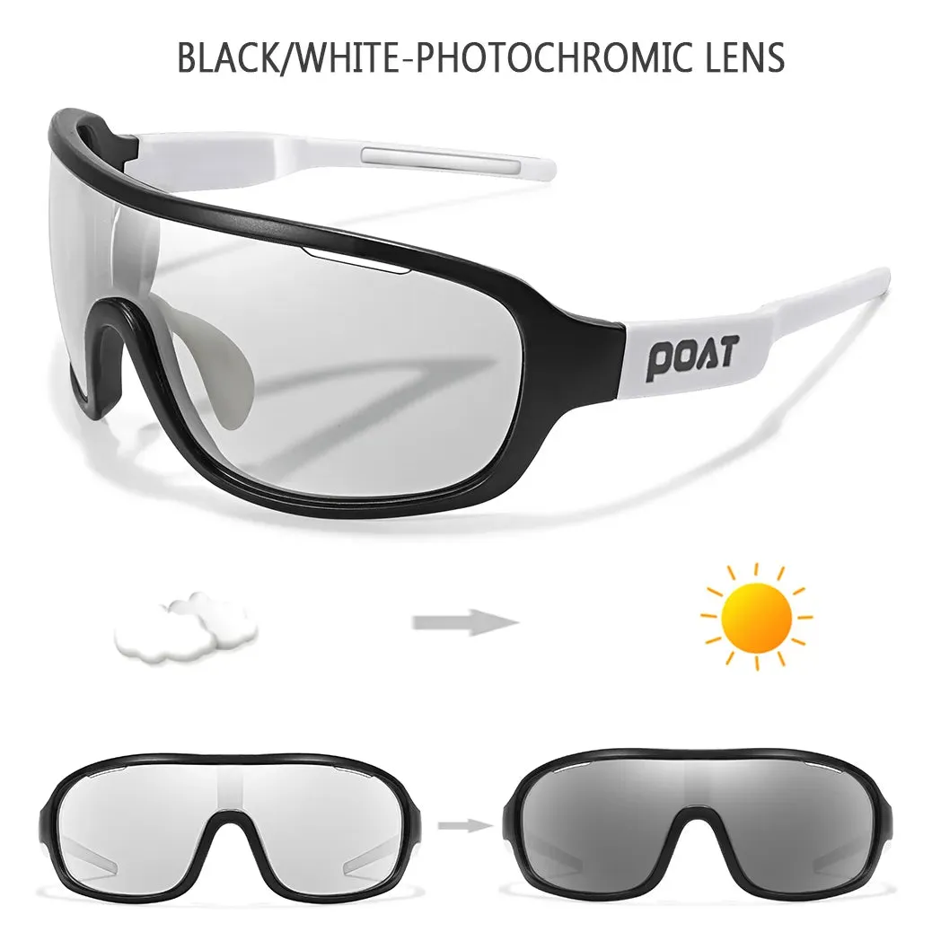 POAT BRAND Men Women Polarized Photochromic Outdoor Road Cycling Eyewear Sports Cycling Fishing Sunglasses Male Bike Glasses