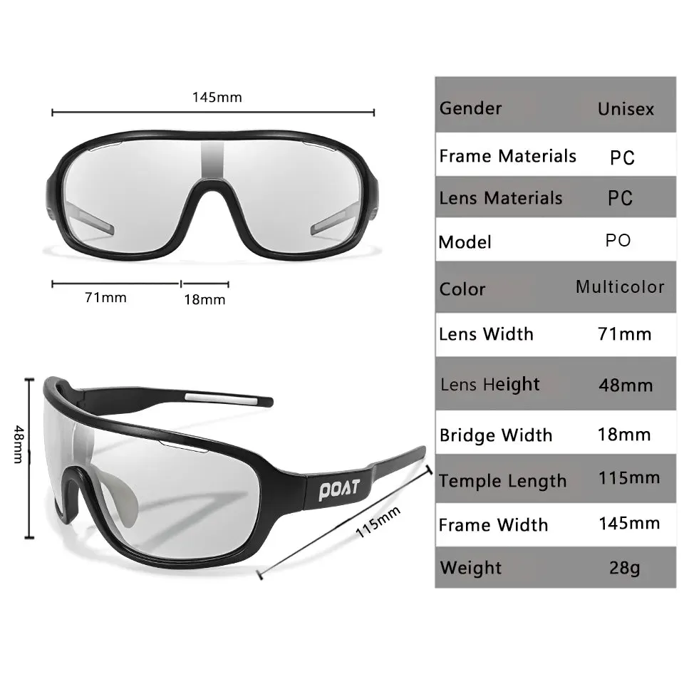 POAT BRAND Men Women Polarized Photochromic Outdoor Road Cycling Eyewear Sports Cycling Fishing Sunglasses Male Bike Glasses
