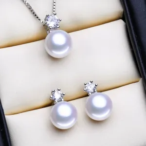 "Juniper" - Freshwater Pearl and Sterling Silver Bridal Jewelry Set