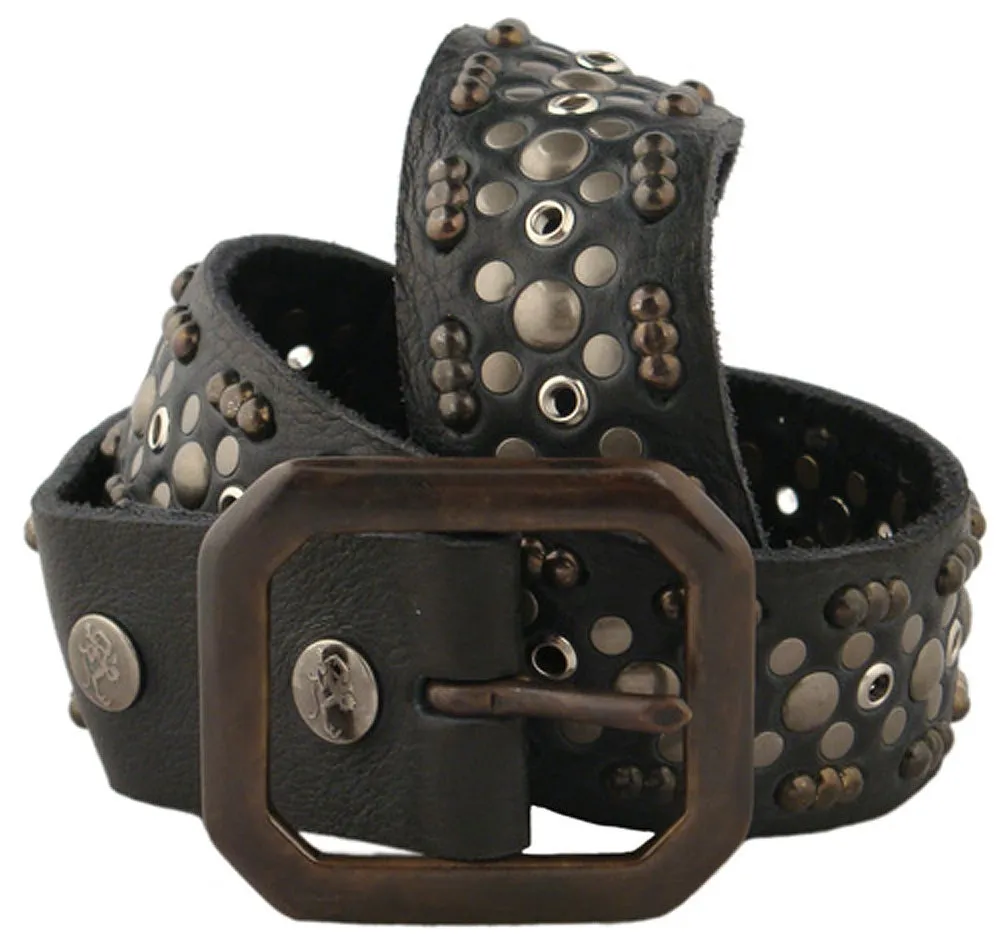Red Monkey Design - "LOVE GUN" Studded Belt in Black Buffalo