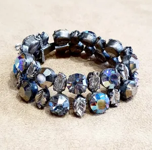 Regency Bracelet in Grey and Black Glass