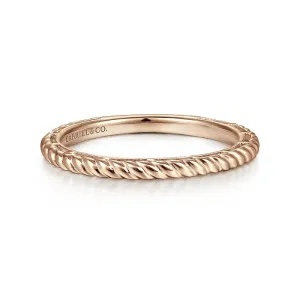 Rose Gold Twisted Rope Stackable Ring
