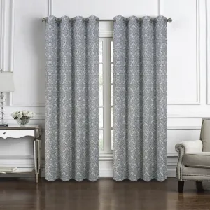 RT Designers Collection Denise Jacquard Premium & Stylish Grommet Panel 54" x 84" Charcoal