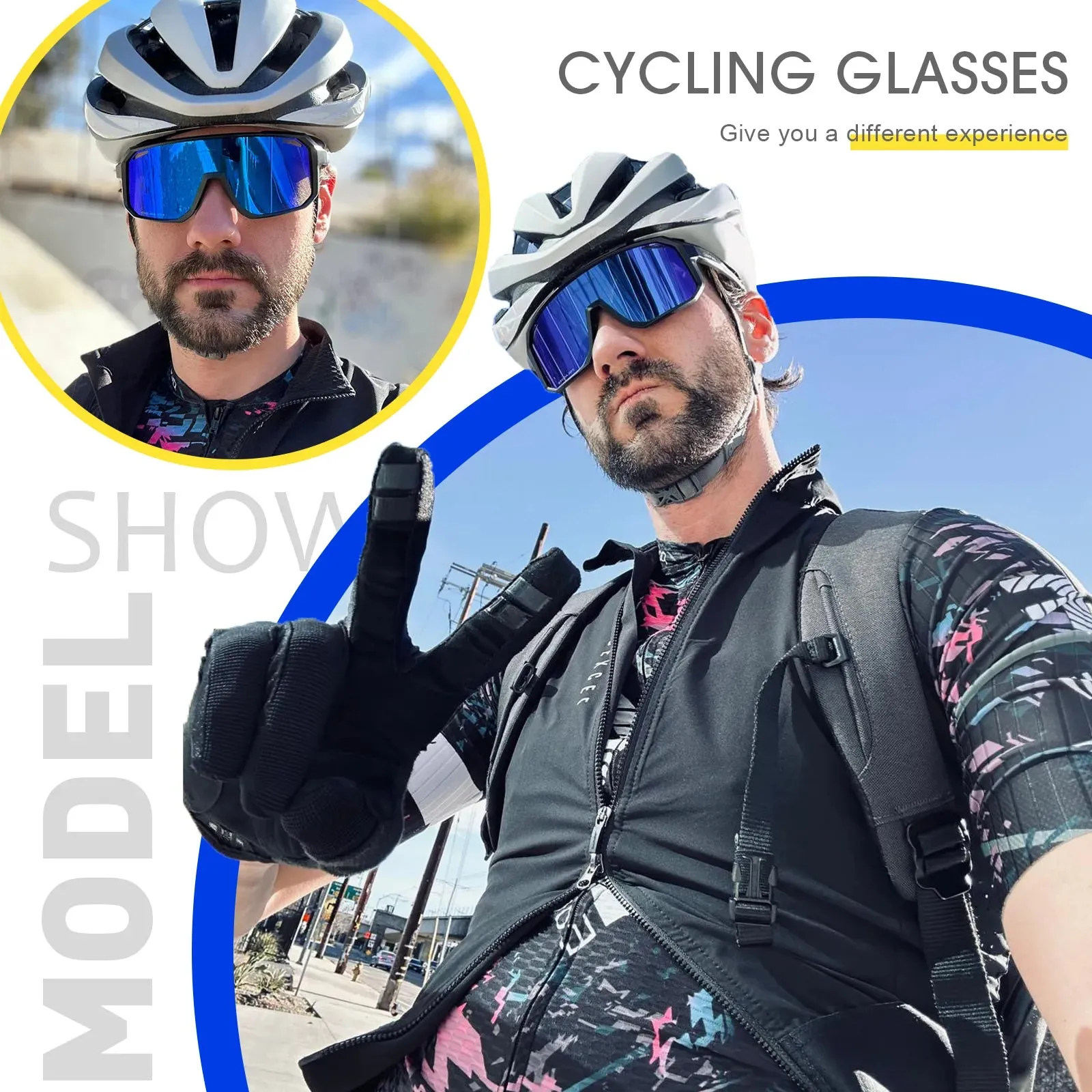 SCVCN Men Women Outdoor Sports Photochromic Cycling Sunglasses Male MTB Bicycle Glasses  Road Running Fishing Goggles With Case