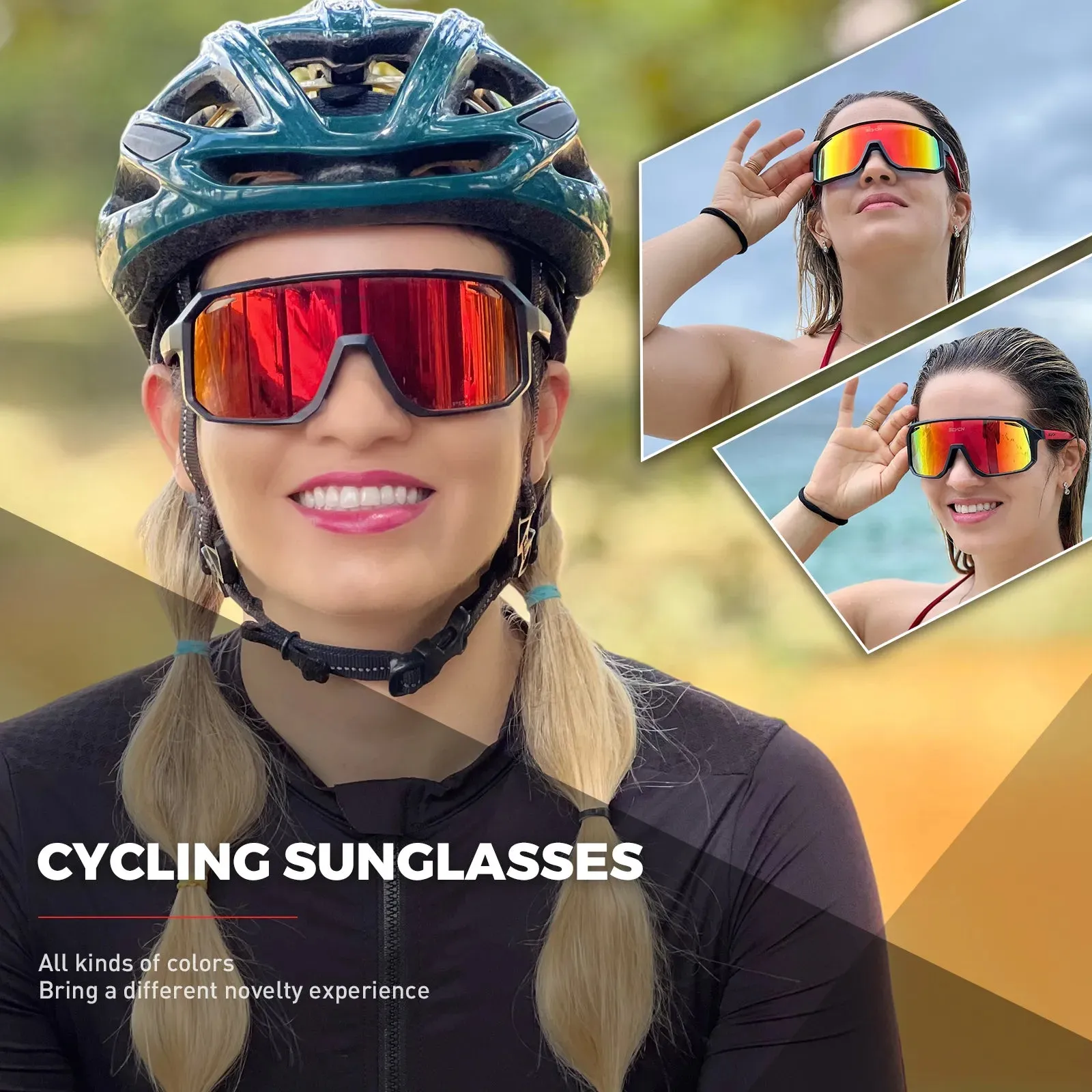 SCVCN Men Women Outdoor Sports Photochromic Cycling Sunglasses Male MTB Bicycle Glasses  Road Running Fishing Goggles With Case