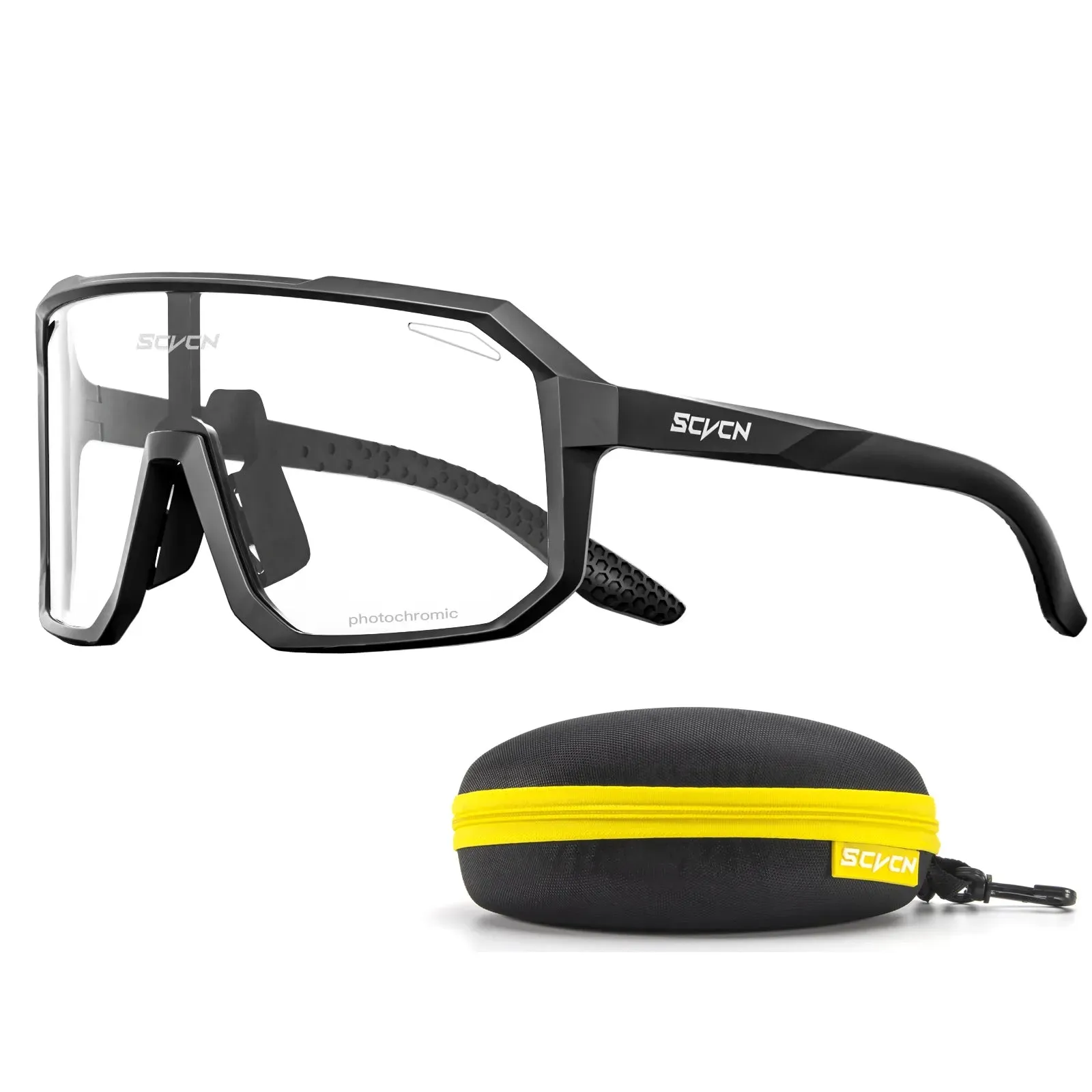 SCVCN Men Women Outdoor Sports Photochromic Cycling Sunglasses Male MTB Bicycle Glasses  Road Running Fishing Goggles With Case