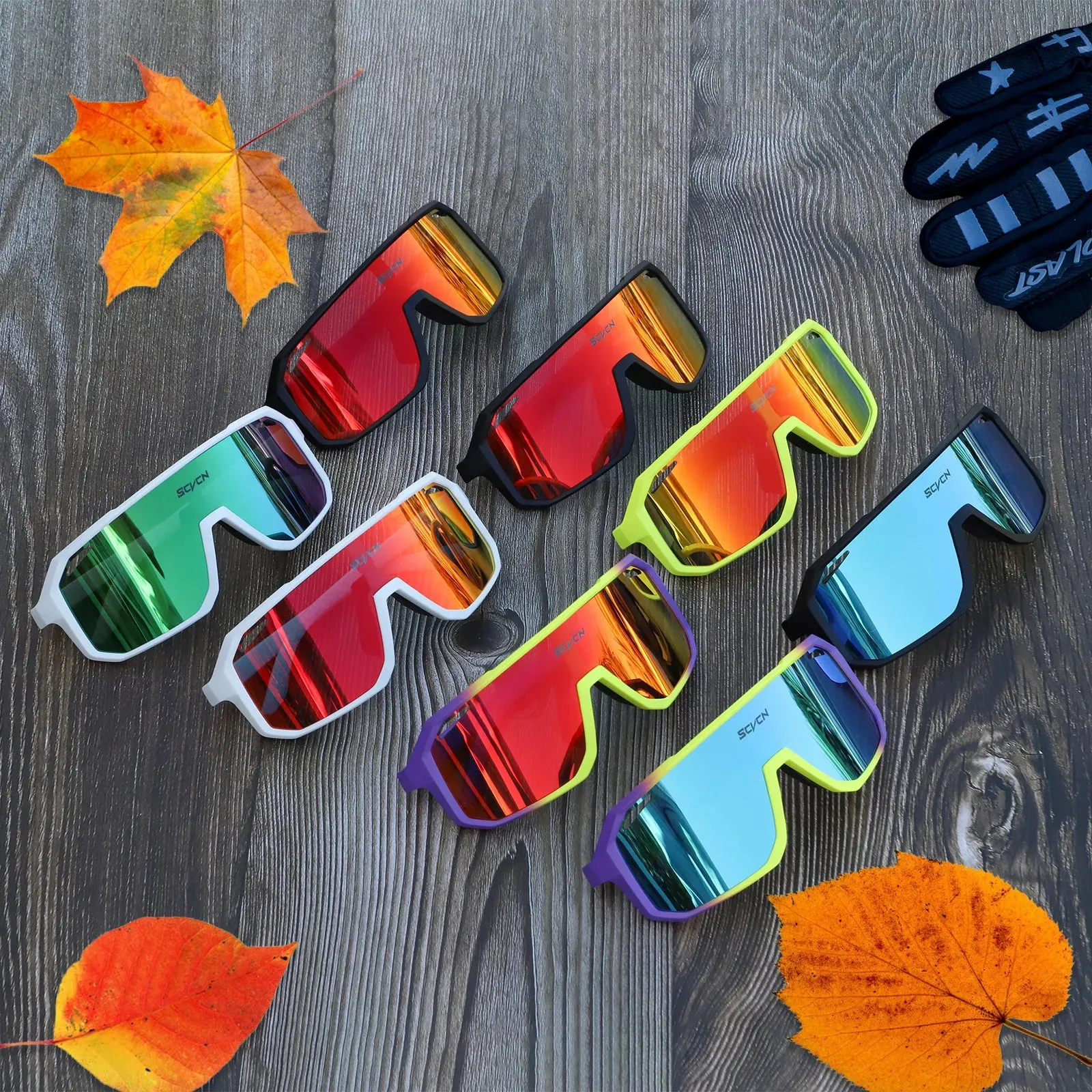 SCVCN Men Women Outdoor Sports Photochromic Cycling Sunglasses Male MTB Bicycle Glasses  Road Running Fishing Goggles With Case