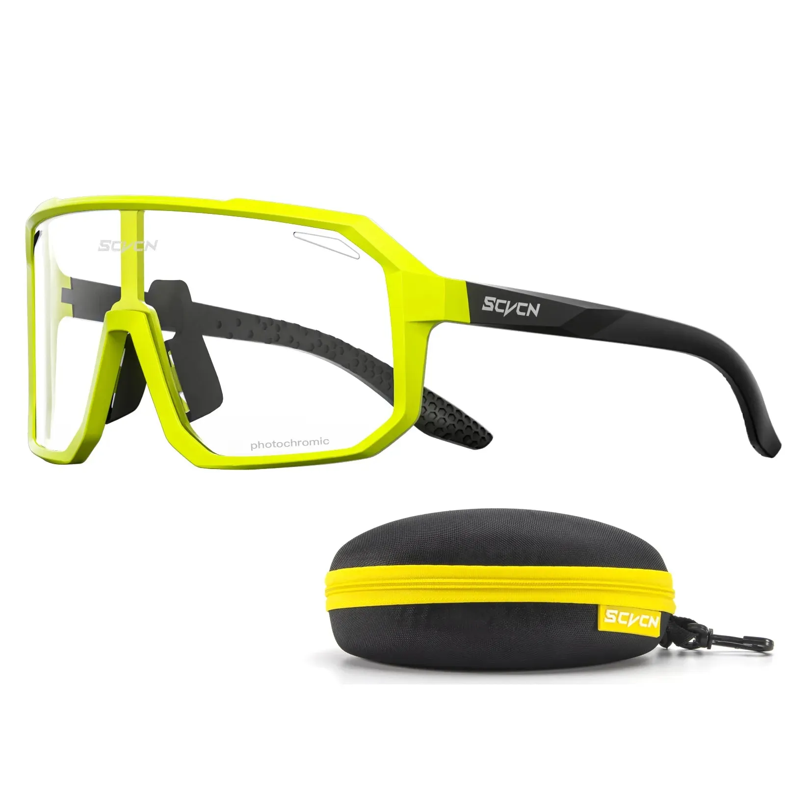 SCVCN Men Women Outdoor Sports Photochromic Cycling Sunglasses Male MTB Bicycle Glasses  Road Running Fishing Goggles With Case