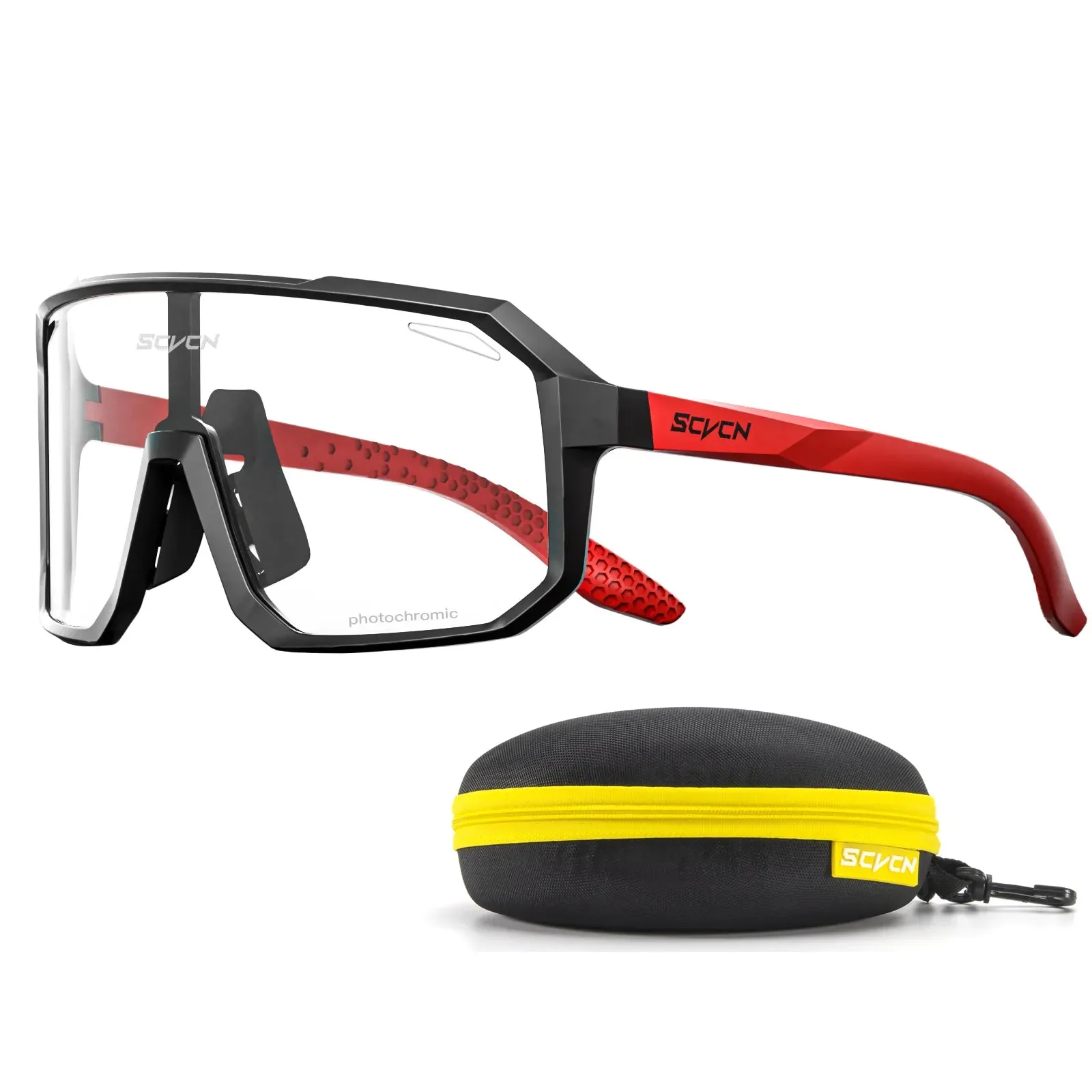 SCVCN Men Women Outdoor Sports Photochromic Cycling Sunglasses Male MTB Bicycle Glasses  Road Running Fishing Goggles With Case