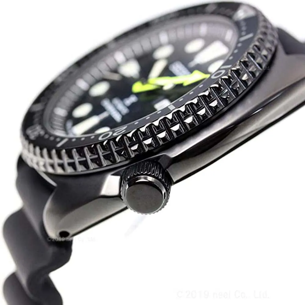 Seiko Men's Blue Dial Black Silicone Band Mechanical Automatic Watch - SBDY041