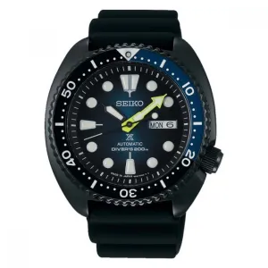 Seiko Men's Blue Dial Black Silicone Band Mechanical Automatic Watch - SBDY041